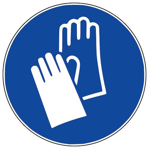 Panneau obligation Gants de protection Adhésif - Manutan Expert Panneau obligation Gants de protection Adhésif - Manutan Expert