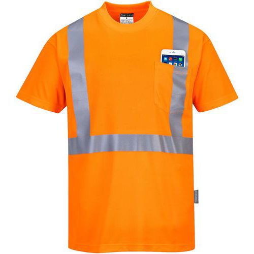 T-shirt met borstzak Hi-Vis Oranje S190 Portwest