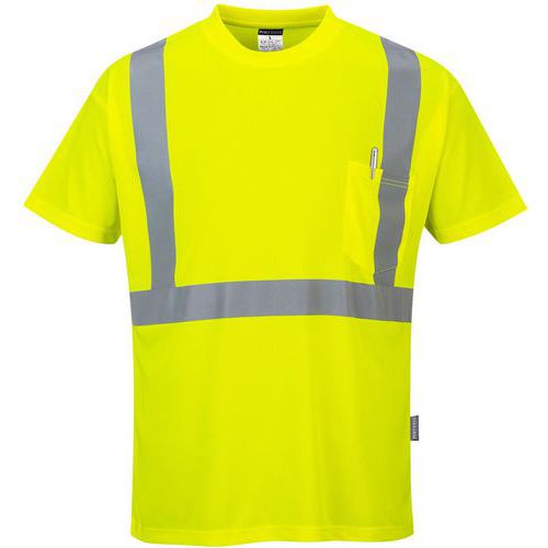 T-shirt met borstzak Hi-Vis Geel S190 Portwest