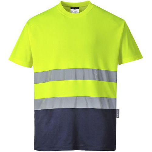 T-shirt Comfort Katoen Tweekleuren Blauw/geel S173 Portwest