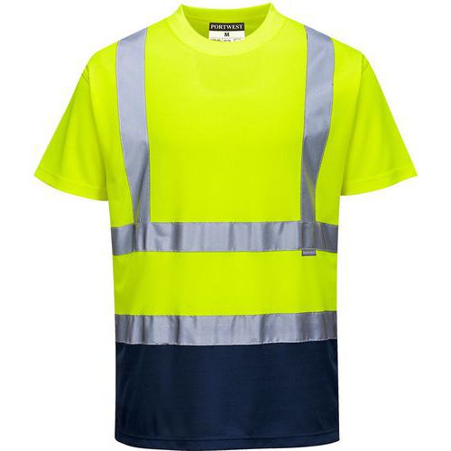 T-shirt Tweekleuren Blauw/geel S378 Portwest