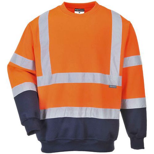 Sweatshirt Tweekleuren Hi-Vis Blauw/oranje B306 Portwest