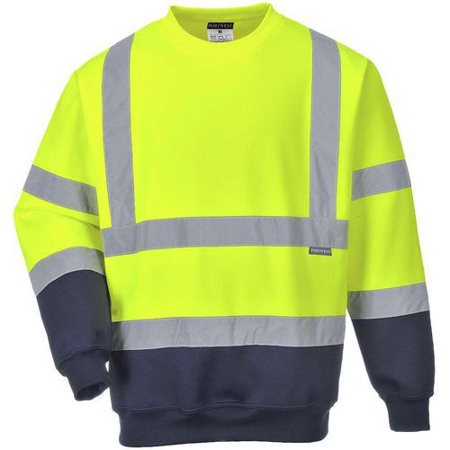 Sweatshirt Tweekleuren Hi-Vis Blauw/geel B306 Portwest
