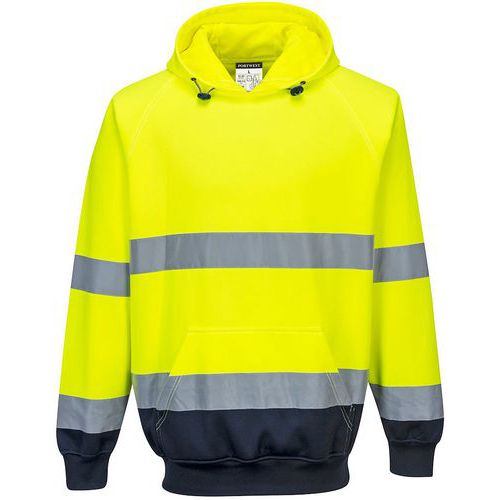 Sweatshirt met capuchon Tweekleurig Blauw/geel B316 Portwest