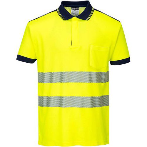 Poloshirt Korte Mouw PW3 Hi-Vis Blauw/geel T180 Portwest