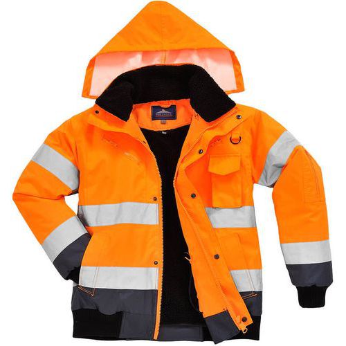 Bomberjack Tweekleuren Hi-Vis Portwest, Materiaal: Polyester, Maat: XXL, Kleur: Blauw/oranje, Model Ref.: C465