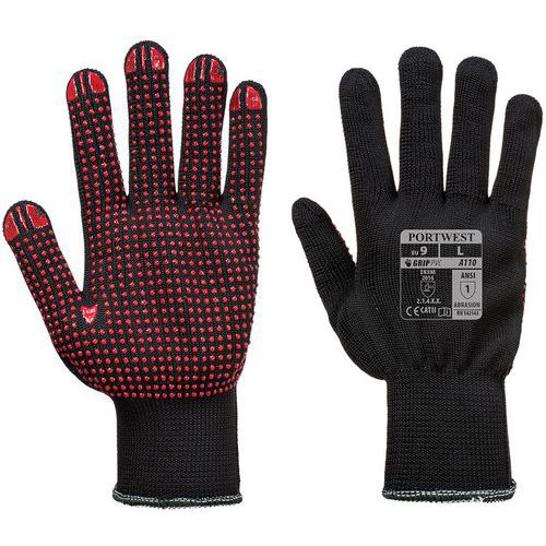 Handschoen Nylon Polkadot A110 Zwart/rood Portwest