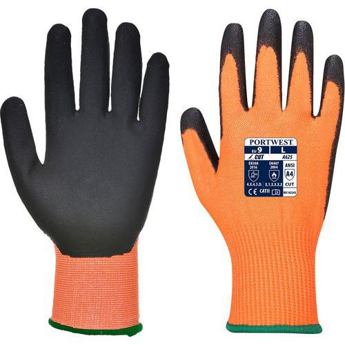 Handschoen snijbestenig Hi-Vis Oranje/zwart A625 Portwest