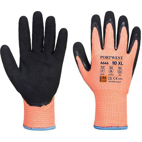 Handschoen snijbestendig Winter HR Vis-Tex Nitril A646 Portwest