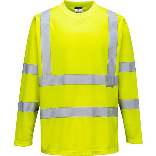 T-shirt lange mouwen Hi-Vis Geel Portwest, Materiaal: Polyester, Kleur: Geel, Maat: S