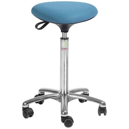 Kruk alu50 hoog model zitting Tria stof 3D - Global Professional Seating