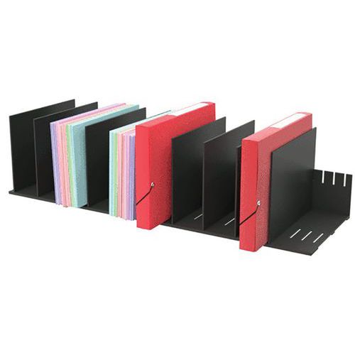 Verticaal sorteerrek met verwijderbaar tussenschot voor kasten - zwart - Paperflow