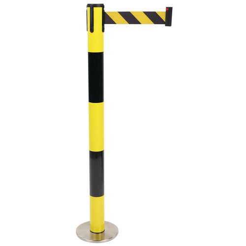 Paal met tweekleurige band en basis met draaikop - Manutan Expert