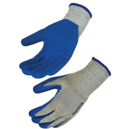 Handschoen Latex gecoat aramide Snijweerstand E 10 gauge, Materiële coating: Latex