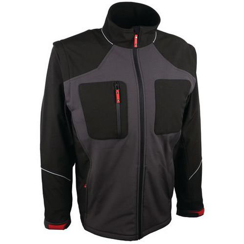 Softshell jas 2 in 1 Verwijderbare mouwen zwart-grijs - Singer