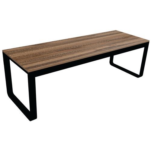 Klaptafel Flow Dinner, Vermogen (aantal personen): 8, Tafelblad kleur: Bruin, Onderstel kleur: Zwart