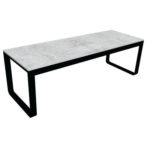 Klaptafel Flow Dinner, Vermogen (aantal personen): 8, Tafelblad kleur: Wit, Onderstel kleur: Zwart