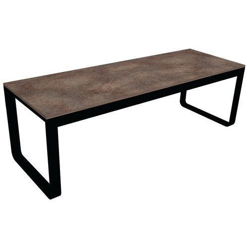 Klaptafel Flow Dinner, Vermogen (aantal personen): 8, Tafelblad kleur: Donkerbruin, Onderstel kleur: Zwart