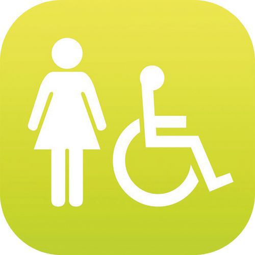 Bord plexiglas vlag PLEXI Dames + Personen met een beperkte mobiliteit