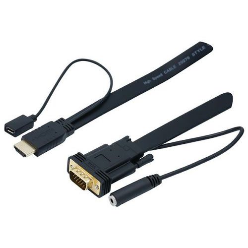 Câble-convertisseur HDMI vers VGA et audio