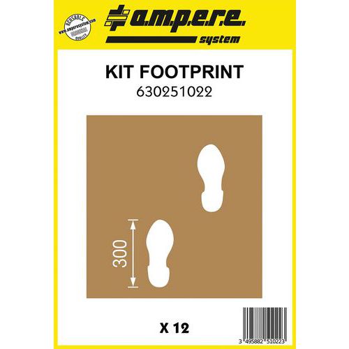 Pochoir empreintes de pas - Kit Footprint - 12 planches - Ampère