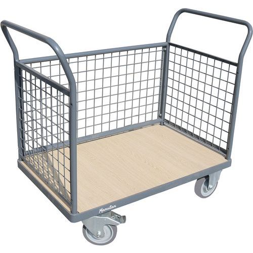 Gaaswandwagen met 3 duwbeugels - draagvermogen 400 tot 500 kg - Manutan