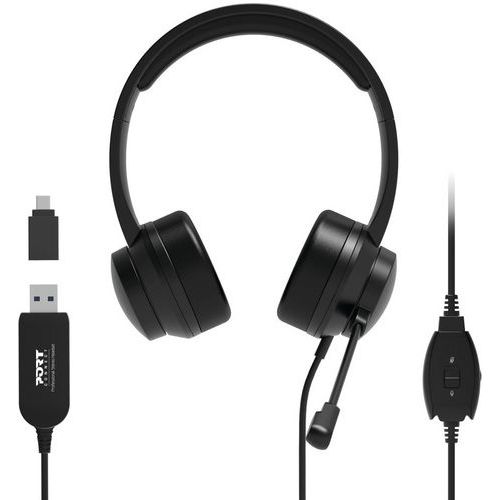 Headset voor op kantoor met microfoon stereo-usb - Port Connect