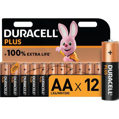 Pile Alcaline AA Plus 100 % - 12 unités - Duracell