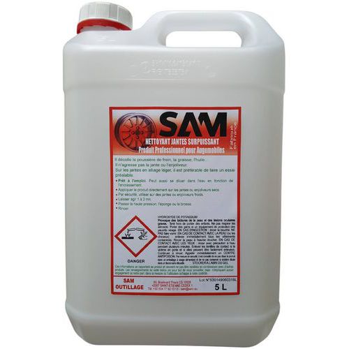 Fles 5 liter reinigingsvloeistof voor velgen professioneel - Sam Fles 5 liter reinigingsvloeistof voor velgen professioneel - Sam