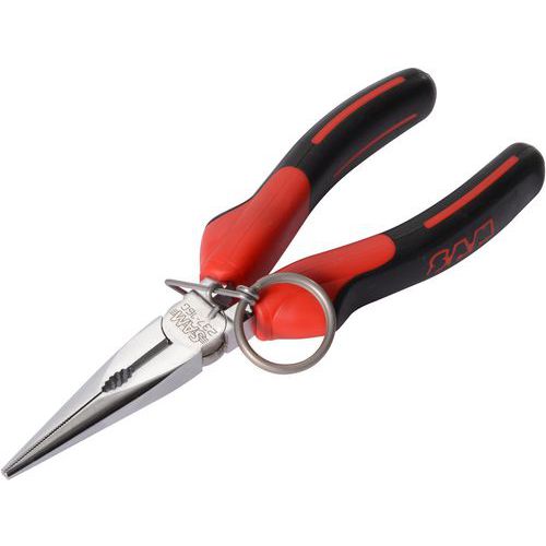 Tang met halfrond recht bek verchroomd 160 mm + clip rvs FME - Sam
