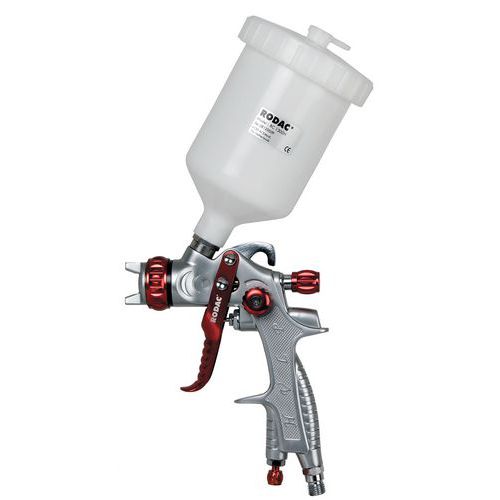 Pistolet de peinture HVLP 1.4mm + godet plastique 600CC - Rodac