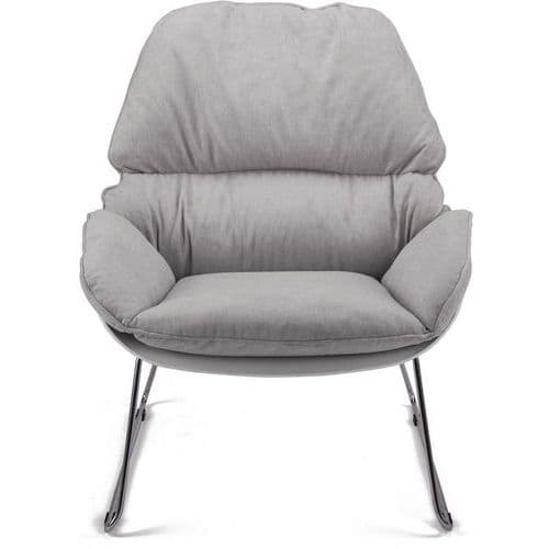 Fauteuil Lazy wit/grijs, Type voet: Stoeldoppen, Materiaal: Staal, Gebruik van de stoel: Ontspanningsruimte