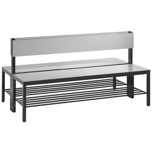 Banc bois double face dossier Basic Plus - avec et sans grille - CP