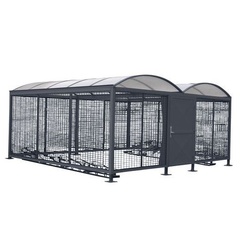 Overkapping Fleury met gaas en sleutelslot, Totale lengte: 6 m, Totale diepte: 5 m, Model: Fleury