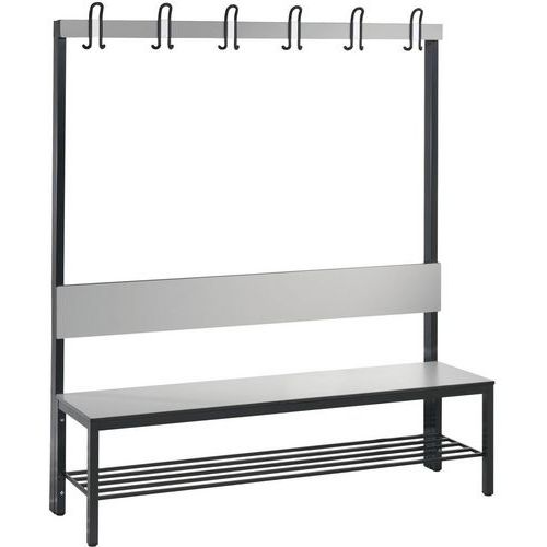 Banc bois à patères avec dossier Basic Plus - avec et sans grille - CP