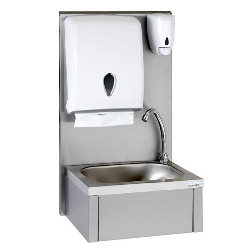 Handwasbak steun 540mm Zeep en handdoek dispenser-Tournus Equipement