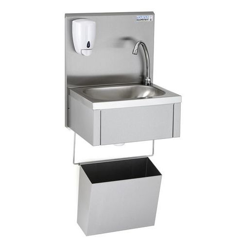 Handwasbak GC steun 540 mm - Afvalbak en zeep - Tournus Equipement