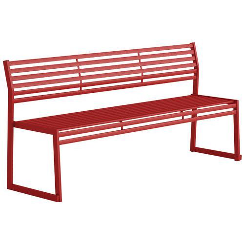 Bank met rugleuning van gegalvaniseerd staal - 180 cm - Urbantime