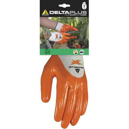 Handschoen gebreid polyester nitril coating palm vingers en halve rug