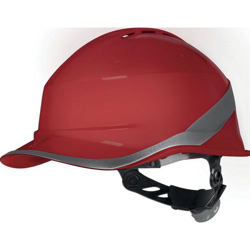 Casque de chantier ventile forme casquette baseball serrage rotor