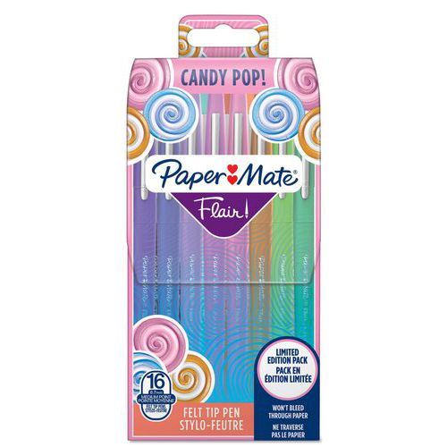 Schrijfstift Paper Mate Flair Candy Pop assorti set v. 16 - Papermate