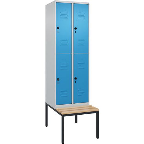 Garderobekast met 2 verdiepingen Classic PLUS op zitbank, 4 vaks - CP