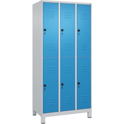 Garderobekast 2 niveaus Classic Plus op poten - 6 kluisjes - C+P