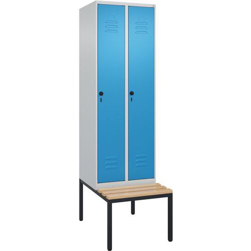 Garderobekast Classic PLUS op zitbank, 2 vaks, 30 cm - CP