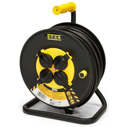 Elektrische haspel met 4 aansluitingen - 25 tot 40 m - STAK Elektrische haspel met 4 aansluitingen - 25 tot 40 m - STAK
