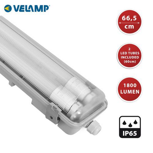 Plafondlamp led armatuur buis waterdicht - Velamp