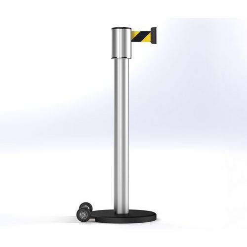 Afzetpaal Storetrac geanodiseerd trekband 6 m - met wielen - Beltrac
