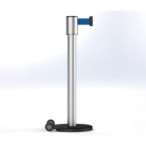 Afzetpaal Storetrac, geanodiseerd, band 6 m - Met wielen - Beltrac