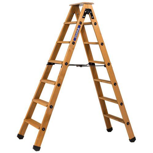 Professionele dubbelzijdige trapladder van hout - Centaure