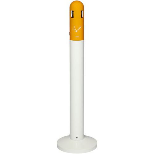 Cendrier sur pied cigarette - Blanc et orange - Probbax Cendrier sur pied cigarette - Blanc et orange - Probbax